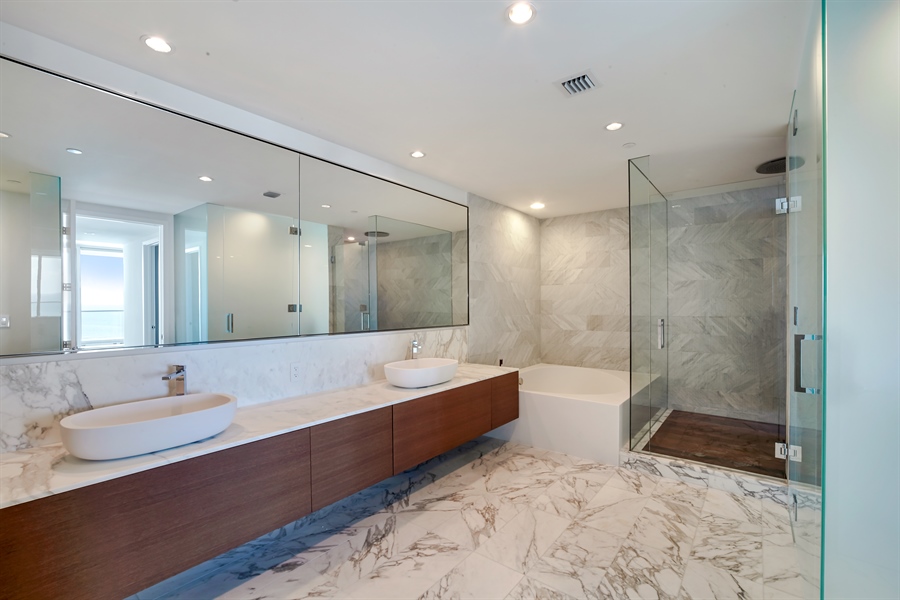 Real Estate Photography - 10201 Collins Avenue, 2301 S, Bal Harbour, FL, 33154 - Primary Bathroom