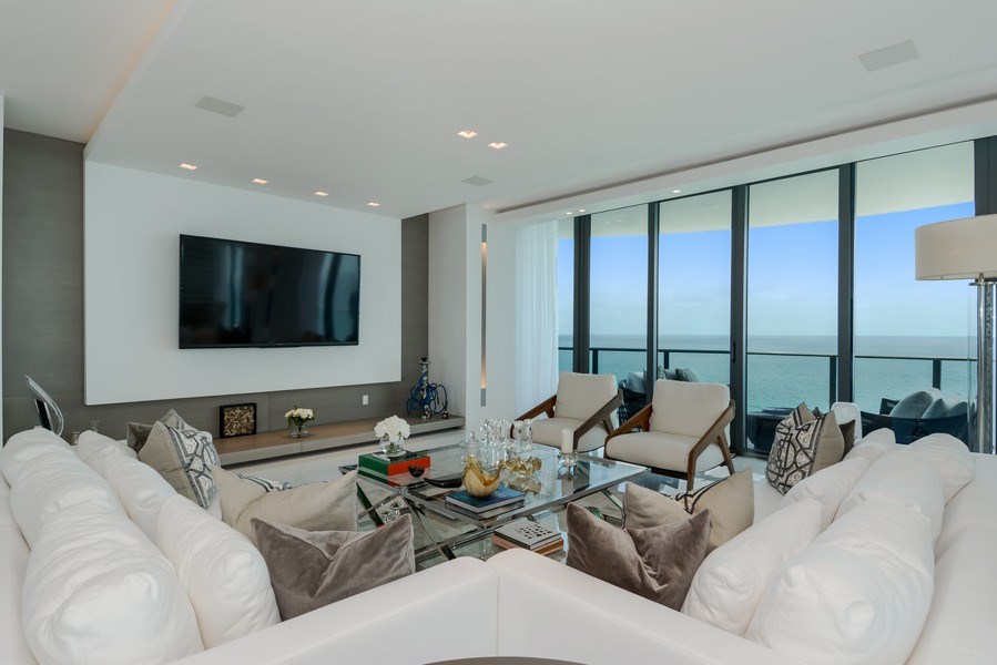 Real Estate Photography - 19575 Collins Ave, 23, Sunny Isles Beach, FL, 33160 - Living Room