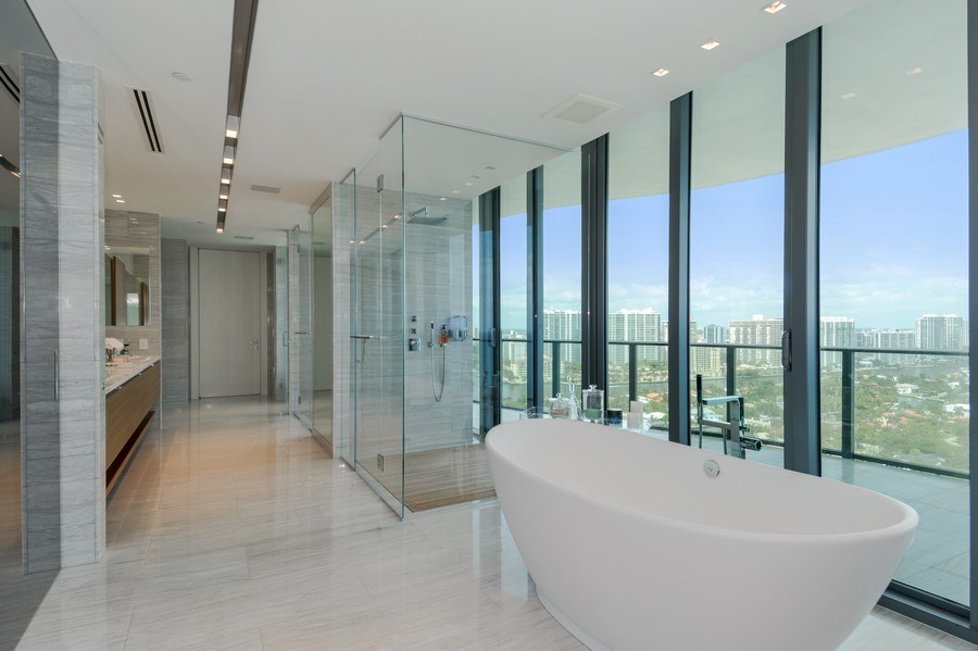 Real Estate Photography - 19575 Collins Ave, 23, Sunny Isles Beach, FL, 33160 - Primary Bathroom
