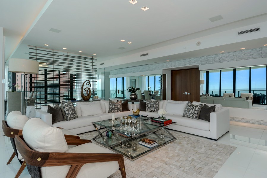 Real Estate Photography - 19575 Collins Ave, 23, Sunny Isles Beach, FL, 33160 - Living Room/Dining Room