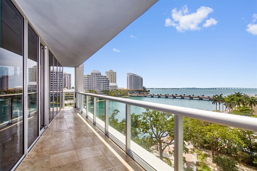 Real Estate Photography - 495 Brickell Ave, 701, Miami, FL, 33131 - Balcony