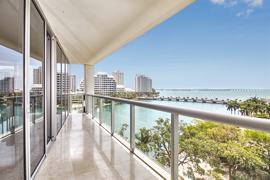 Real Estate Photography - 495 Brickell Ave, 801, Miami, FL, 33131 - Balcony