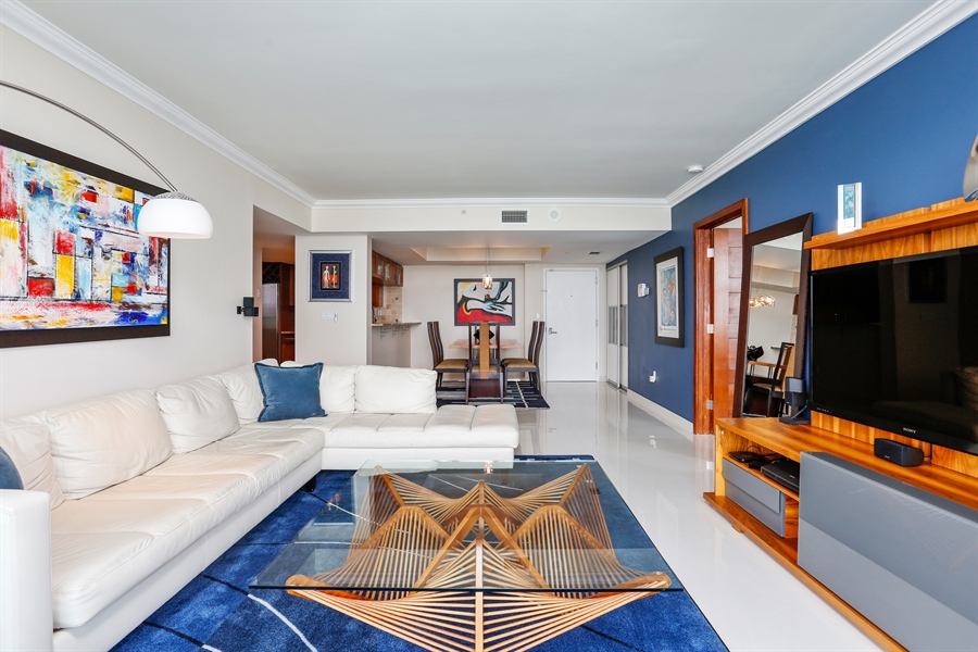 Real Estate Photography - 650 West Ave, 2903, Miami Beach, FL, 33139 - Living Room