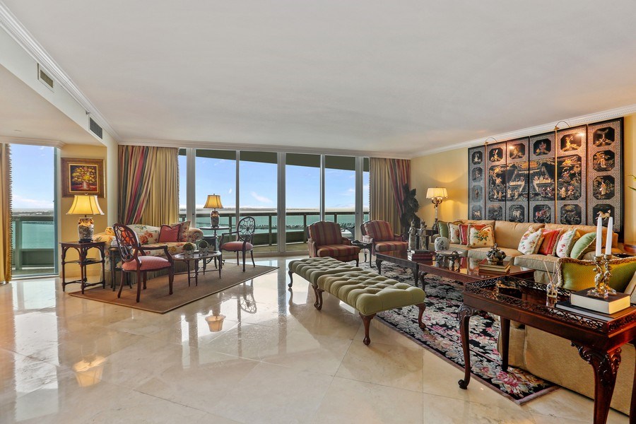 Real Estate Photography - 1643 Brickell Ave, 2904, Miami, FL, 33129 - Living Room