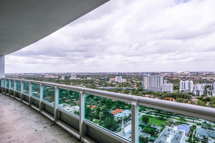 Real Estate Photography - 1643 Brickell Ave, 2904, Miami, FL, 33129 - Balcony