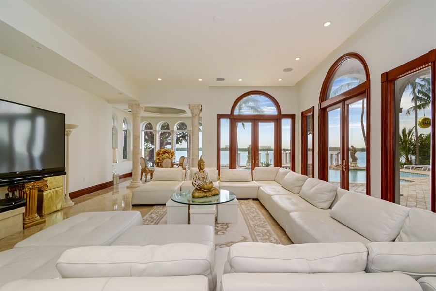 Real Estate Photography - 240 Bal Bay Drive, Bal Harbour, FL, 33154 - Family Room