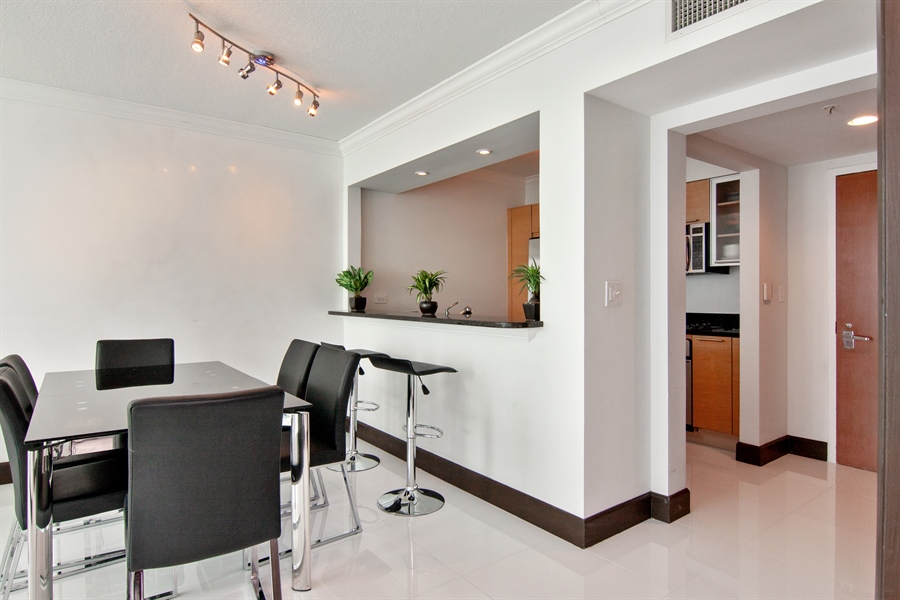 Real Estate Photography - 31 SE 5th Ct, Unit 1803, Miami, FL, 33131 - Kitchen / Dining Room