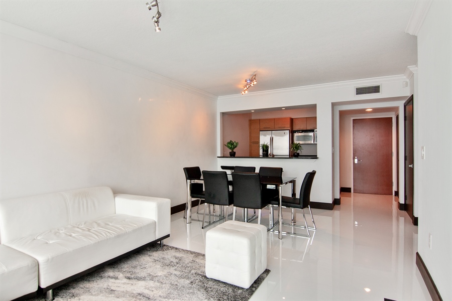 Real Estate Photography - 31 SE 5th Ct, Unit 1803, Miami, FL, 33131 - Living Room / Dining Room