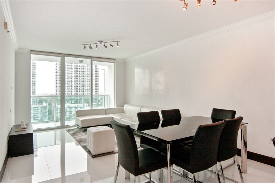 Real Estate Photography - 31 SE 5th Ct, Unit 1803, Miami, FL, 33131 - Living Room/Dining Room