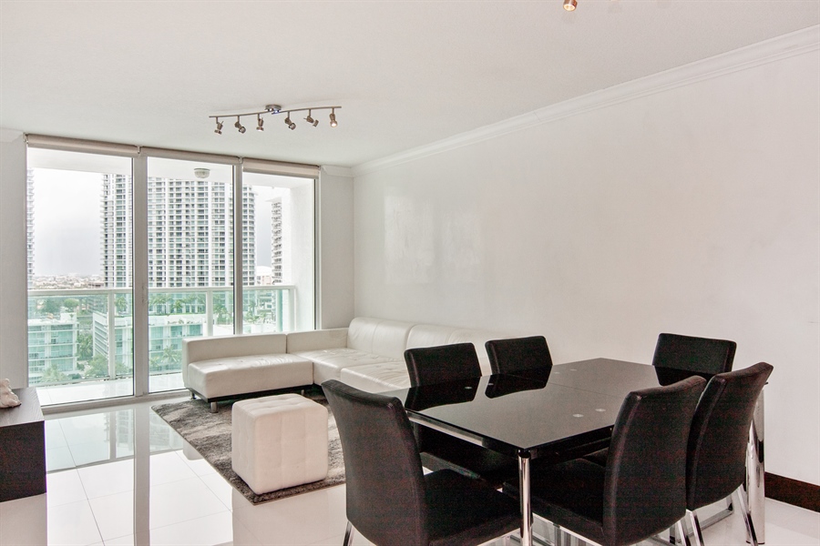 Real Estate Photography - 31 SE 5th Ct, Unit 1803, Miami, FL, 33131 - Living Room/Dining Room