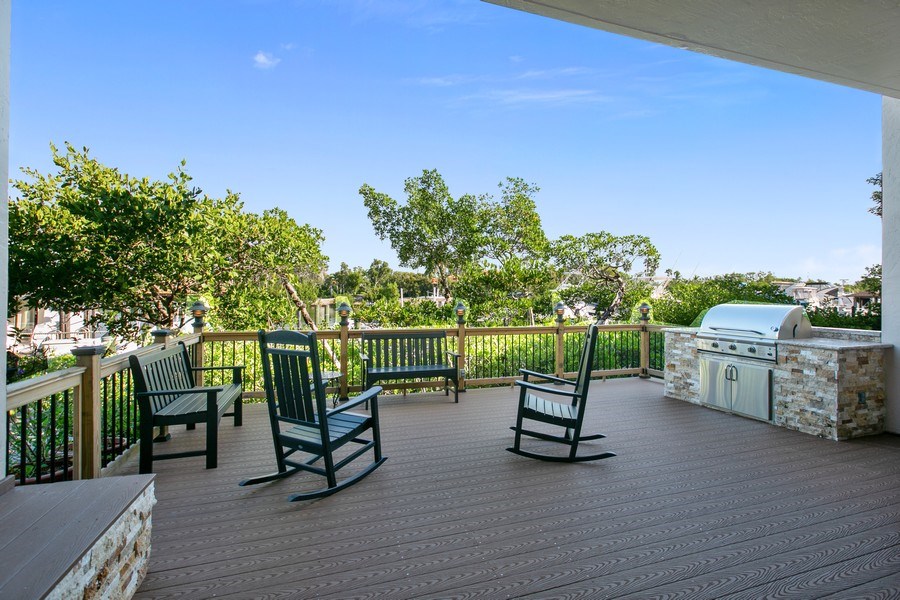 Real Estate Photography - 6018 Paradise Point Drive, Palmetto Bay, FL, 33157 - Patio with Water Views