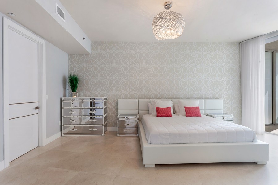 Real Estate Photography - 15901 Collins Avenue, #1907, Sunny Isles Beach, FL, 33160 - Primary Bedroom