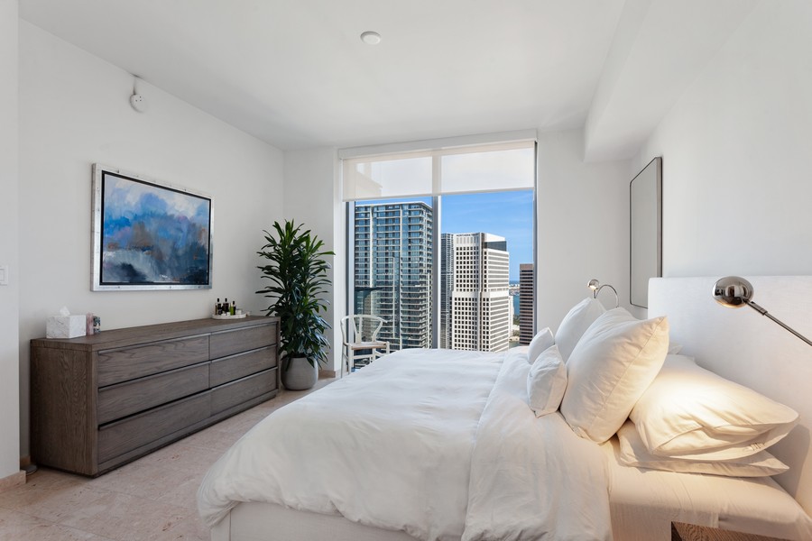 Real Estate Photography - 88 SW 7th Street, #3409, Miami, FL, 33130 - Primary Bedroom
