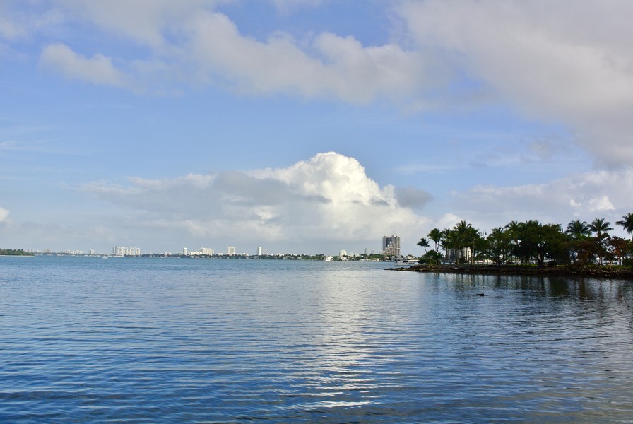 Real Estate Photography - 2020 N. Bayshore Drive, #2502, Miami, FL, 33137 - Open Bay - East View from the ground