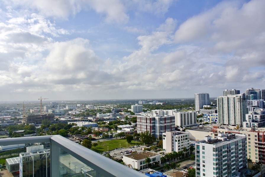 Real Estate Photography - 2020 N. Bayshore Drive, #2502, Miami, FL, 33137 - West City View from 3rd Bedroom
