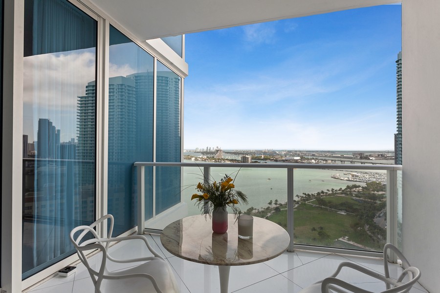 Real Estate Photography - 2020 N. Bayshore Drive, #2502, Miami, FL, 33137 - Balcony