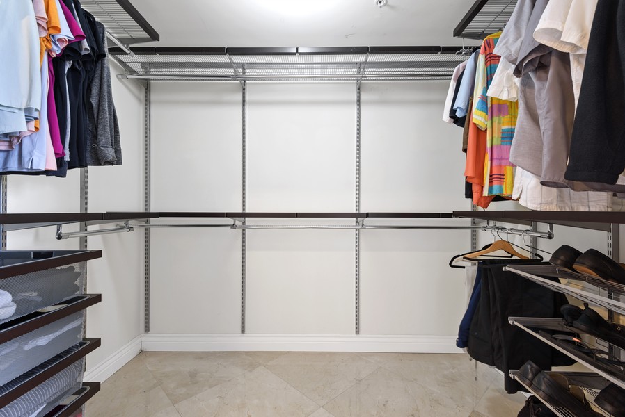 Real Estate Photography - 100 S Birch Rd 2504E, Fort Lauderdale, FL, 33316 - Primary Bedroom Closet