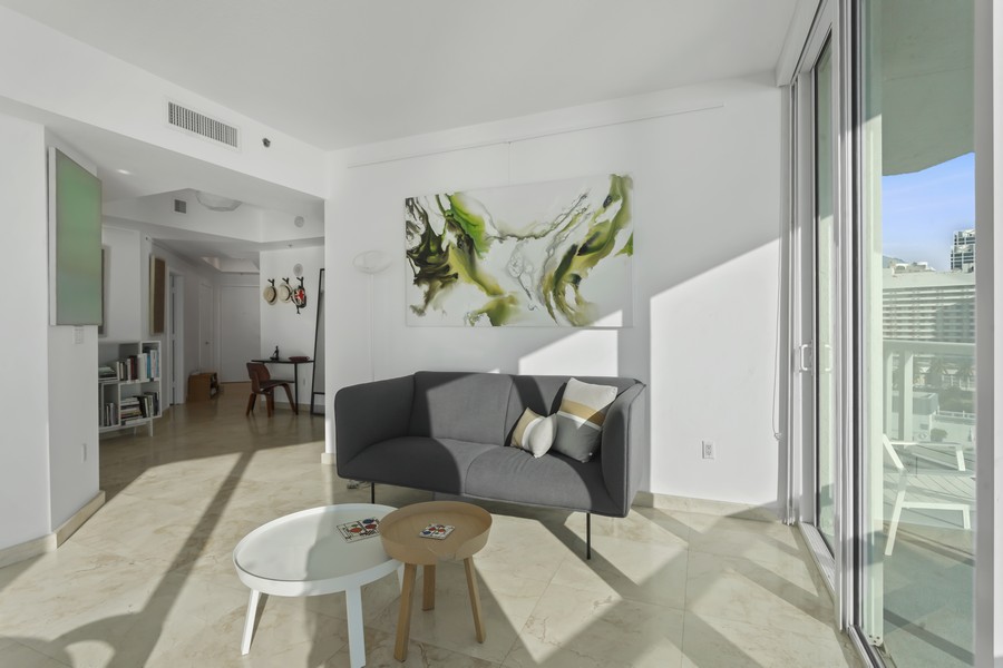 Real Estate Photography - 6515 COLLINS AVE #1003, Miami Beach, FL, 33141 - Living Room