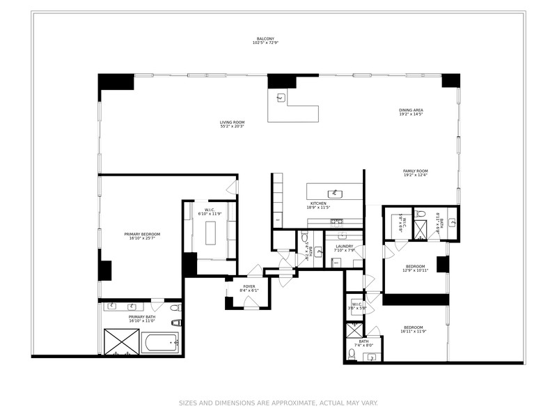 Real Estate Photography - 800 S Pointe Drive, #504, Miami Beach, FL, 33139 - Floor Plan