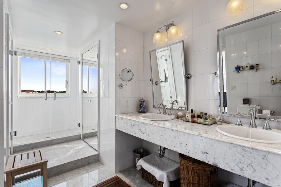 Real Estate Photography - 1000 Venetian Way apt 401, Miami Beach, FL, 33139 - Primary Bathroom