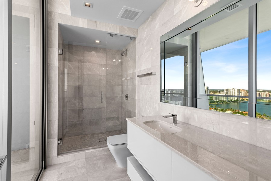 Real Estate Photography - 18501 Collins Ave, #2702, Sunny Isles Beach, FL, 33160 - 3rd Bathroom