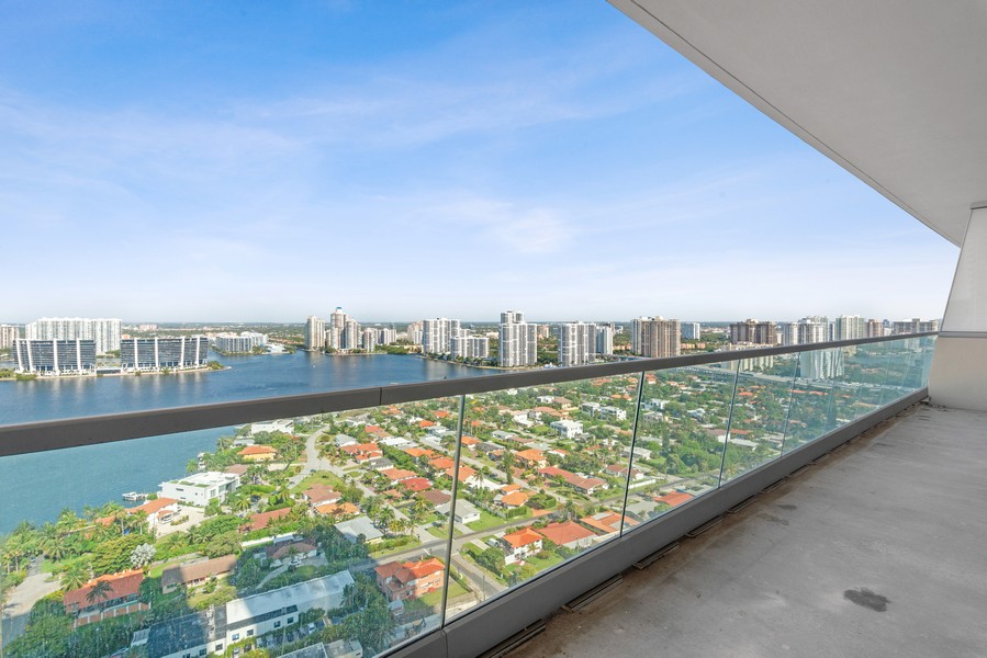 Real Estate Photography - 18501 Collins Ave, #2702, Sunny Isles Beach, FL, 33160 - Terrace 2