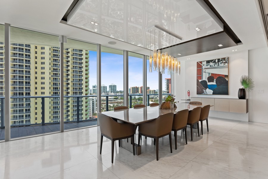Real Estate Photography - 17475 Collins Ave #1001, Sunny Isles, FL, 33160 - Dining Room
