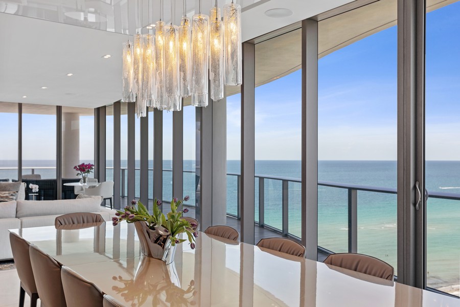 Real Estate Photography - 17475 Collins Ave #1001, Sunny Isles, FL, 33160 - Dining Room