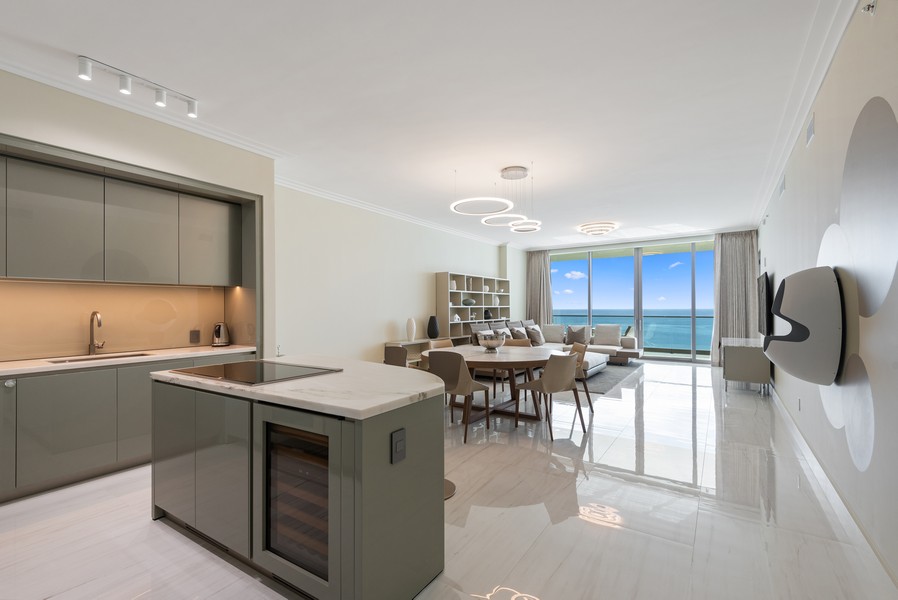 Real Estate Photography - 18975 Collins Ave. #1803, Sunny Isles, FL, 33160 - Kitchen / Living Room