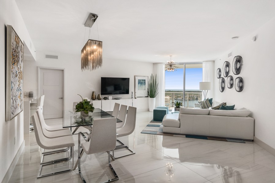 Real Estate Photography - 17111 Biscayne Blvd, 2008, North Miami Beach, FL, 33160 - Living Room / Dining Room