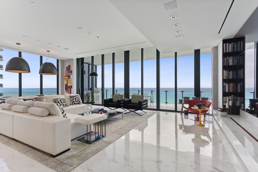 Real Estate Photography - 17141 Collins Ave #2801, Sunny Isles Beach, FL, 33160 - Living Room