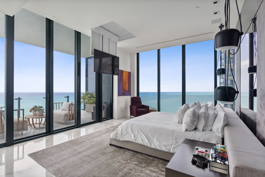 Real Estate Photography - 17141 Collins Ave #2801, Sunny Isles Beach, FL, 33160 - Primary Bedroom