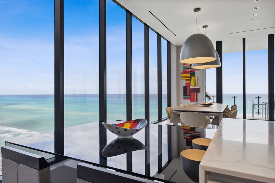 Real Estate Photography - 17141 Collins Ave #2801, Sunny Isles Beach, FL, 33160 - Dining Room
