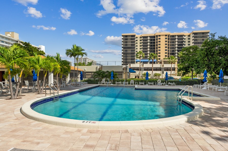 Real Estate Photography - 3400 S Ocean Blvd, 9K, Highland Beach, FL, 33487 - Pool