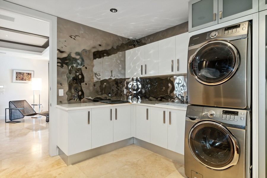 Real Estate Photography - 5959 Collins Ave #604, Miami Beach, FL, 33140 - Laundry Room
