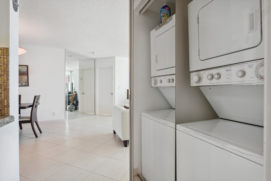 Real Estate Photography - 19195 Mystic Pointe Drive #2403, Aventura, FL, 33180 - Laundry Room