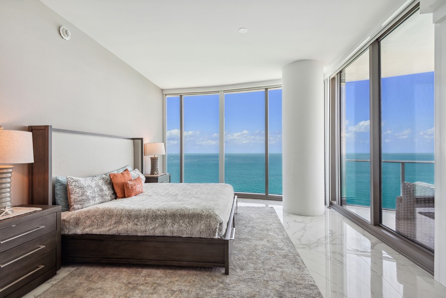 Real Estate Photography - 15701 Collins Ave, Unit 2902, Sunny Isles Beach, FL, 33301 - Primary Bedroom