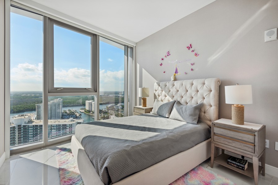 Real Estate Photography - 15701 Collins Ave, Unit 2902, Sunny Isles Beach, FL, 33301 - Bedroom