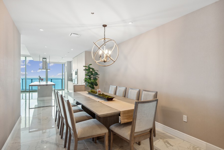Real Estate Photography - 15701 Collins Ave, Unit 2902, Sunny Isles Beach, FL, 33301 - Dining Room