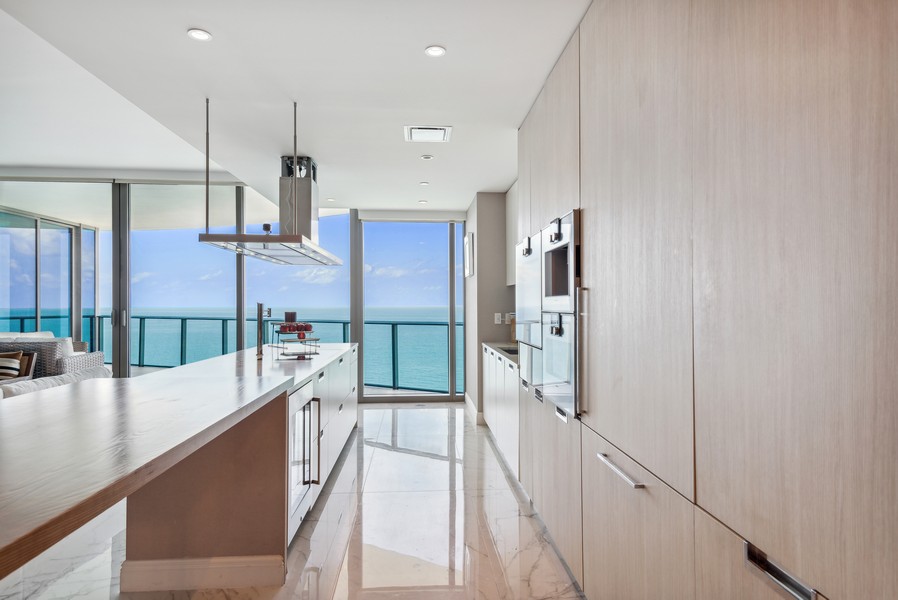 Real Estate Photography - 15701 Collins Ave, Unit 2902, Sunny Isles Beach, FL, 33301 - Kitchen