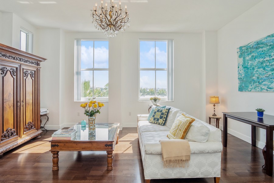 Real Estate Photography - 255 Evernia St, Unit 403, West Palm Beach, FL, 33401 - Living Room