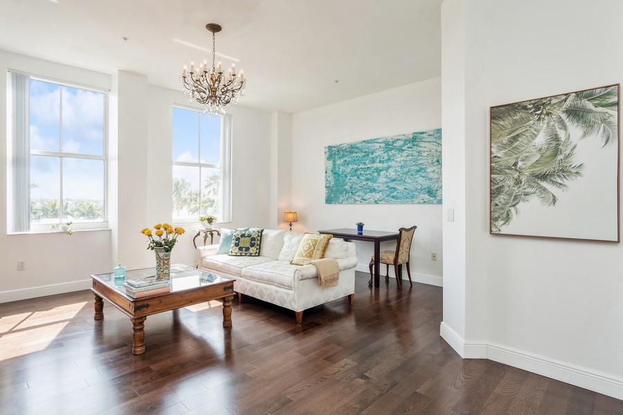 Real Estate Photography - 255 Evernia St, Unit 403, West Palm Beach, FL, 33401 - Living Room