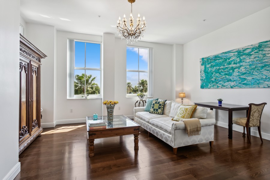 Real Estate Photography - 255 Evernia St, Unit 403, West Palm Beach, FL, 33401 - Living Room