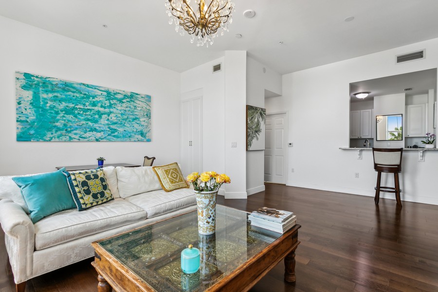 Real Estate Photography - 255 Evernia St, Unit 403, West Palm Beach, FL, 33401 - Living Dining Drop in table
