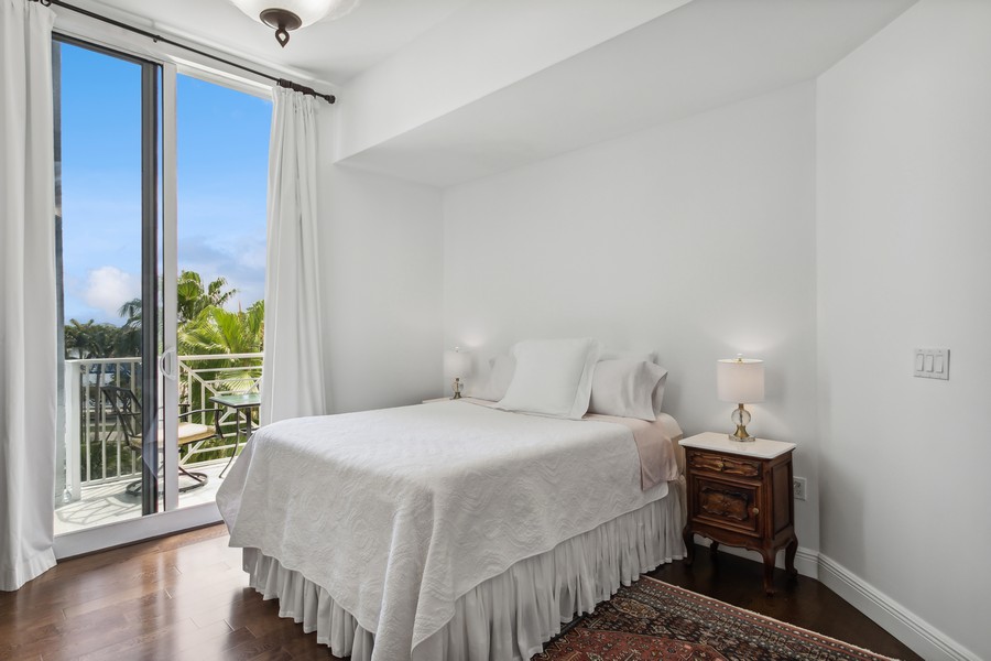 Real Estate Photography - 255 Evernia St, Unit 403, West Palm Beach, FL, 33401 - Bedroom W Terrace *