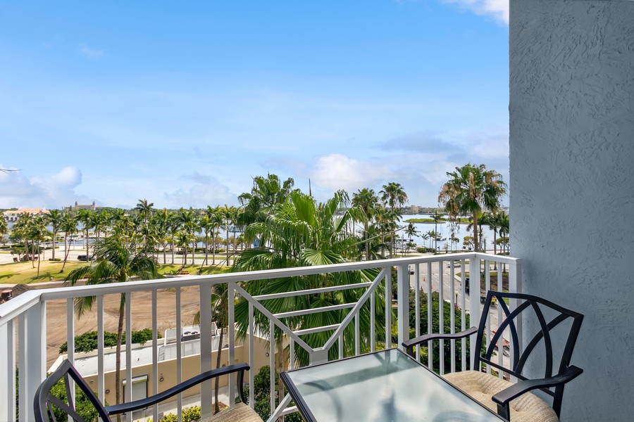 Real Estate Photography - 255 Evernia St, Unit 403, West Palm Beach, FL, 33401 - Bedroom Balcony View