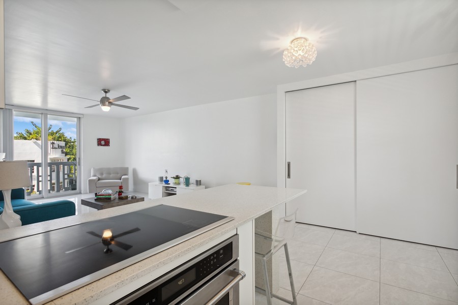 Real Estate Photography - 1776 James Ave., #4D, Miami Beach, FL, 33139 - Kitchen & Living & Dining Area