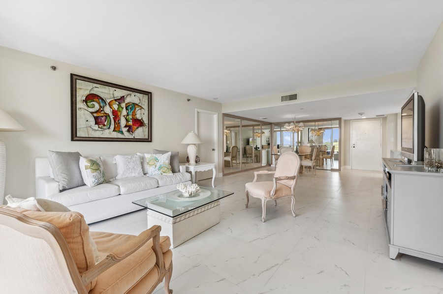 Real Estate Photography - 4101 N Ocean Boulevard D-408, Boca Raton, FL, 33431 - Living Room/Dining Room