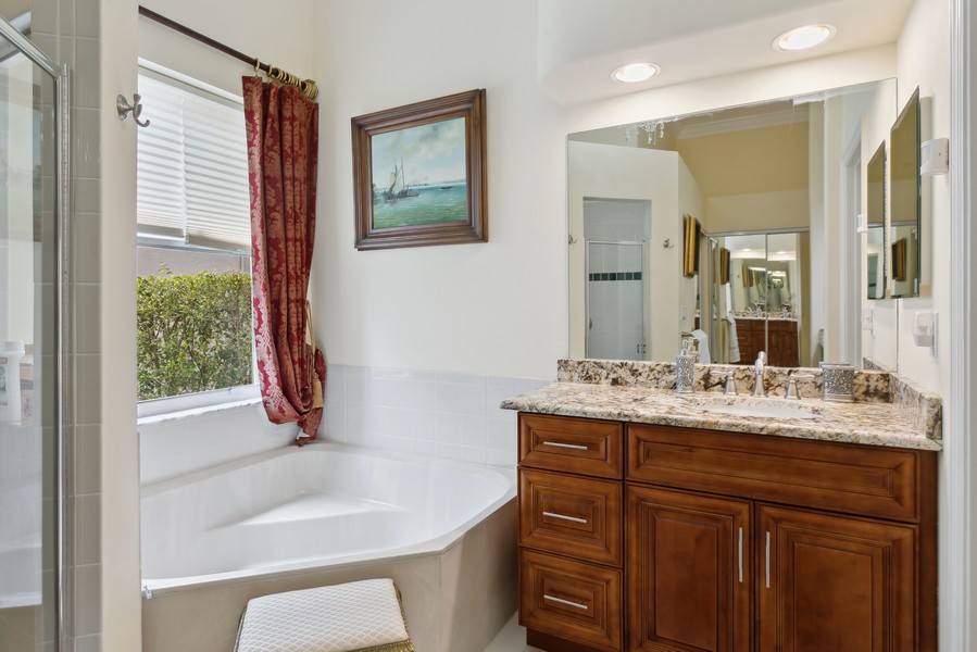 Real Estate Photography - 6159 Shadow Tree Ln, Lake Worth, FL, 33463 - Primary Bath Separate Tub & Shower